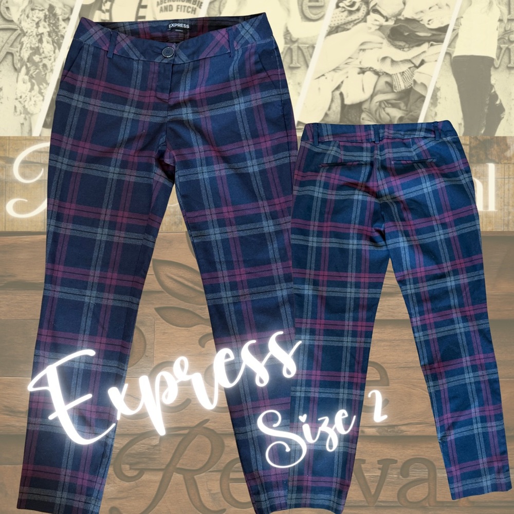 Express Plaid Slim Fit Pants 👖 Size 2 – Preppy, Chic & Perfect for Fall 🍁✨